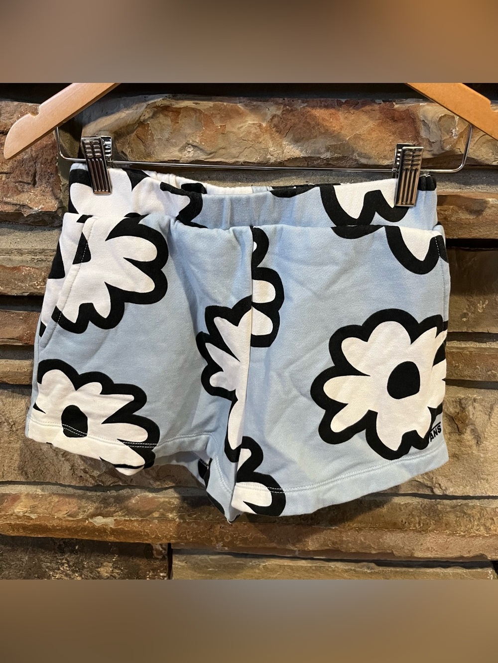 Vans Floral Print Fleece Lounge Shorts - Light Blue